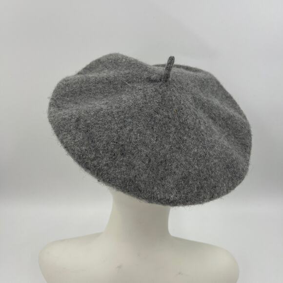 Vintage Bass Wool Beret Gray Dark Academia Military - Picture 5 of 8